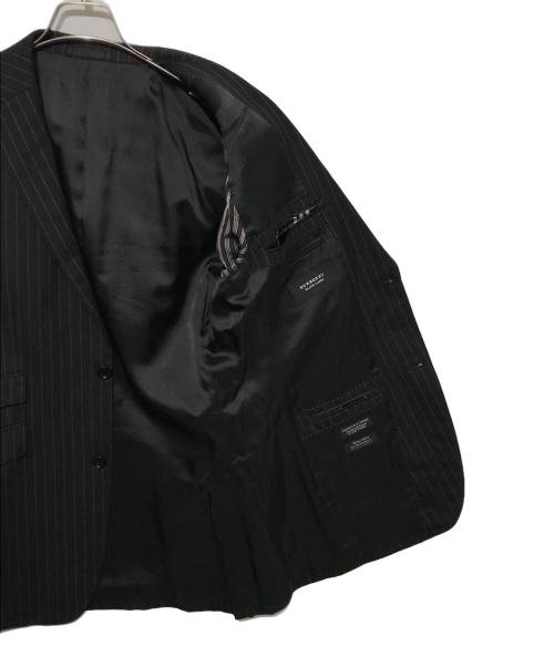 BURBERRY BLACK LABEL（バーバリーブラックレーベル）BURBERRY BLACK LABEL (バーバリーブラックレーベル) ストライプテーラードジャケット ブラック サイズ:42Rの古着・服飾アイテム