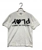 PLAY COMME des GARCONSプレイコムデギャルソン）の古着「逆さロゴプリントTシャツ」｜ホワイト