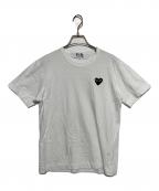 PLAY COMME des GARCONSプレイコムデギャルソン）の古着「ハートワッペンTシャツ」｜ホワイト
