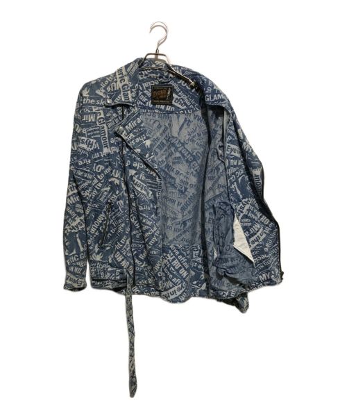 Hysteric Glamour（ヒステリックグラマー）Hysteric Glamour (ヒステリックグラマー) ジャガードロゴデニムライダースジャケット ブルー サイズ:FREEの古着・服飾アイテム