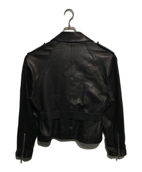 Maison Margiela（メゾンマルジェラ）Maison Margiela (メゾンマルジェラ) ベルテッドラムレザーダブルジャケット ブラック サイズ:42の古着・服飾アイテム