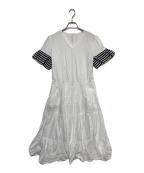 BORDERS at BALCONYボーダーズアットバルコニー）の古着「ティアードTeeドレス」｜ホワイト