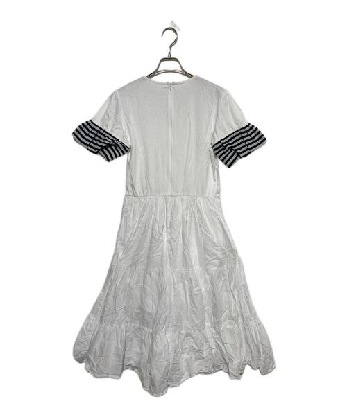 BORDERS at BALCONY（ボーダーズアットバルコニー）BORDERS at BALCONY (ボーダーズアットバルコニー) ティアードTeeドレス ホワイト サイズ:38の古着・服飾アイテム