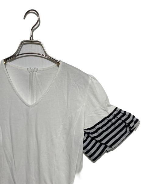 BORDERS at BALCONY（ボーダーズアットバルコニー）BORDERS at BALCONY (ボーダーズアットバルコニー) ティアードTeeドレス ホワイト サイズ:38の古着・服飾アイテム