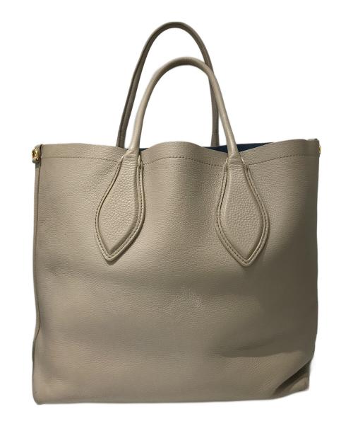 MIU MIU（ミュウミュウ）MIU MIU (ミュウミュウ) リバーシブルレザートートバッグ グレーの古着・服飾アイテム