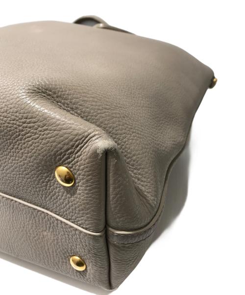 MIU MIU（ミュウミュウ）MIU MIU (ミュウミュウ) リバーシブルレザートートバッグ グレーの古着・服飾アイテム