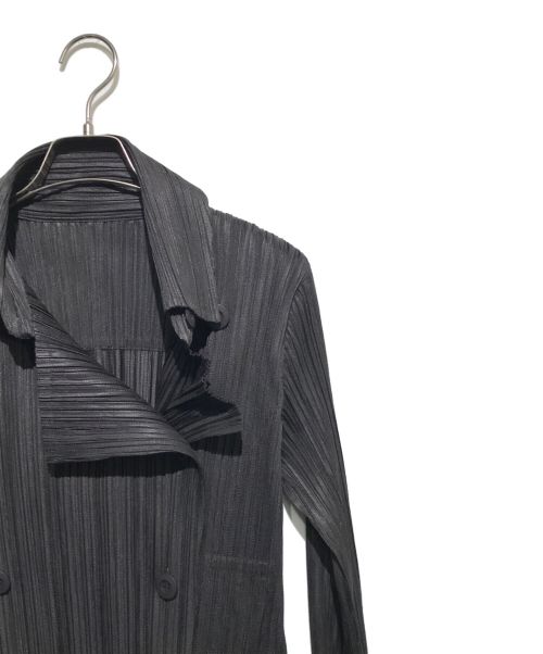 PLEATS PLEASE（プリーツプリーズ）PLEATS PLEASE (プリーツプリーズ) プリーツダブルジャケット ブラック サイズ:3の古着・服飾アイテム