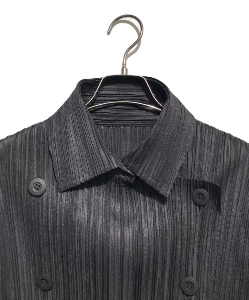 PLEATS PLEASE（プリーツプリーズ）PLEATS PLEASE (プリーツプリーズ) プリーツダブルジャケット ブラック サイズ:3の古着・服飾アイテム