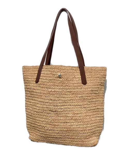 HELEN KAMINSKI（ヘレンカミンスキー）HELEN KAMINSKI (ヘレンカミンスキー) ラフィアトートバッグ ブラウン×ベージュの古着・服飾アイテム