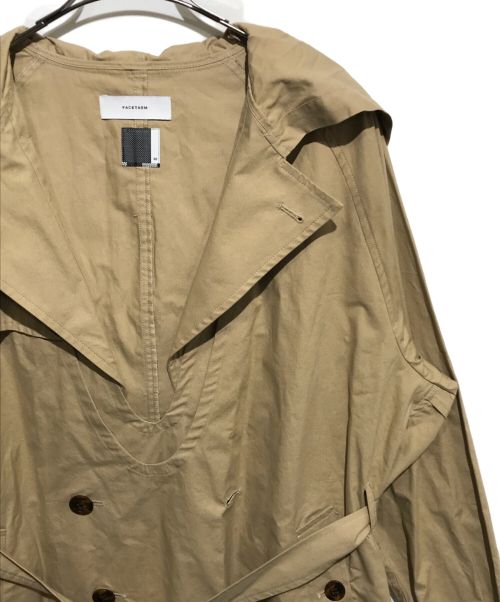 FACETASM（ファセッタズム）FACETASM (ファセッタズム) フーデットトレンチプルオーバーコート ベージュ サイズ:00の古着・服飾アイテム