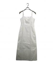 MECRE（メクル）の古着「ロールアップ デニム キャミワンピース」｜ホワイト