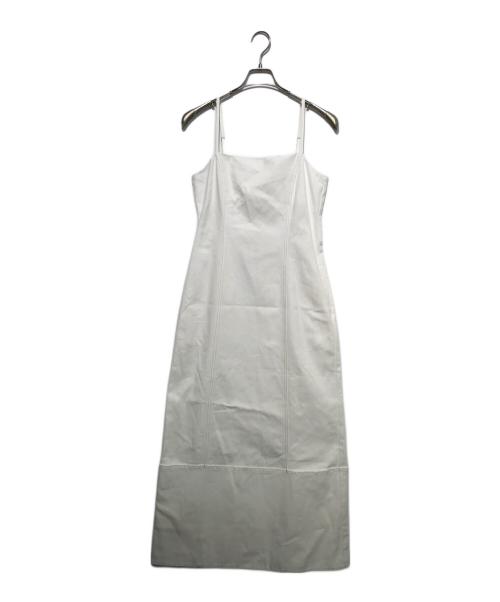 MECRE（メクル）MECRE (メクル) ロールアップ デニム キャミワンピース ホワイト サイズ:freeの古着・服飾アイテム