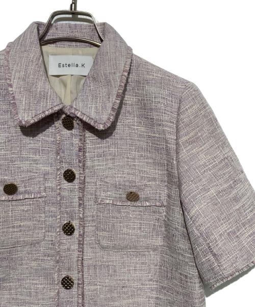 Estella.K（エステラケー）Estella.K (エステラケー) ツイードジャケット ピンク サイズ:freeの古着・服飾アイテム