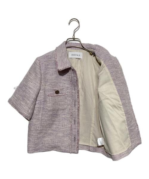 Estella.K（エステラケー）Estella.K (エステラケー) ツイードジャケット ピンク サイズ:freeの古着・服飾アイテム