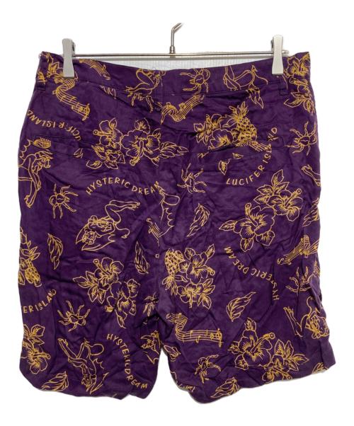 Hysteric Glamour（ヒステリックグラマー）Hysteric Glamour (ヒステリックグラマー) LUCIFER ISLAND総柄ショートパンツ パープル サイズ:Mの古着・服飾アイテム