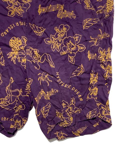 Hysteric Glamour（ヒステリックグラマー）Hysteric Glamour (ヒステリックグラマー) LUCIFER ISLAND総柄ショートパンツ パープル サイズ:Mの古着・服飾アイテム