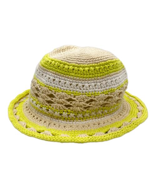 GANNI（ガニー）Ganni (ガニー) クロシェハット イエロー×ホワイト サイズ:　の古着・服飾アイテム