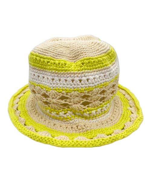 GANNI（ガニー）Ganni (ガニー) クロシェハット イエロー×ホワイト サイズ:　の古着・服飾アイテム