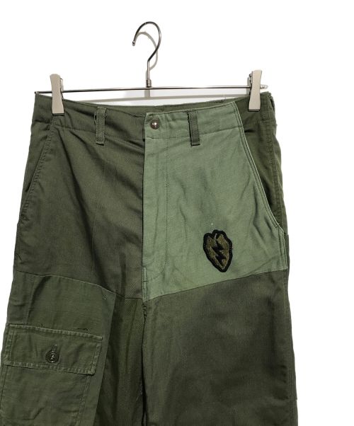 Rebuild by Needles（リビルドバイニードルス）Rebuild by Needles (リビルドバイニードルス) リメイクパッチワークカーゴパンツ グリーン サイズ:ＸＳの古着・服飾アイテム