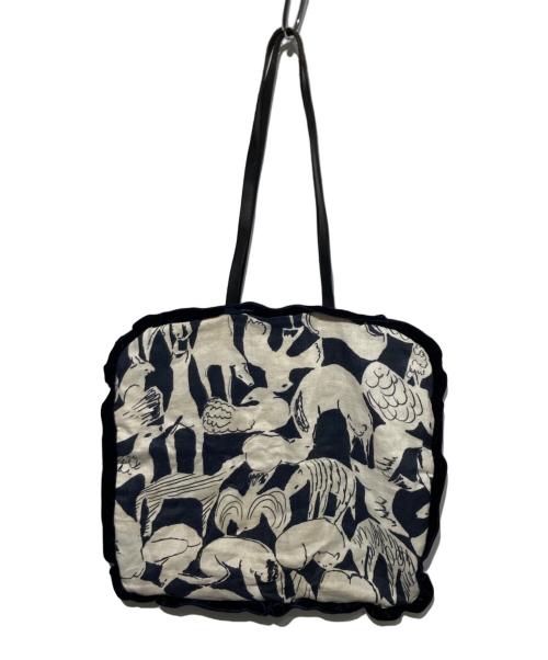 mina perhonen（ミナ ペルホネン）mina perhonen (ミナ ペルホネン) textile bag life puzzle ネイビー×ホワイトの古着・服飾アイテム