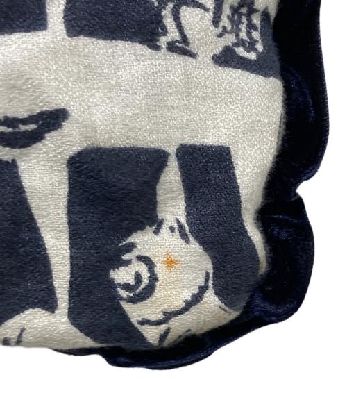 mina perhonen（ミナ ペルホネン）mina perhonen (ミナ ペルホネン) textile bag life puzzle ネイビー×ホワイトの古着・服飾アイテム