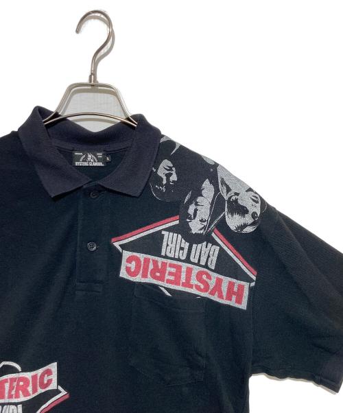 Hysteric Glamour（ヒステリックグラマー）Hysteric Glamour (ヒステリックグラマー) BAD GIRLプリントビッグポロシャツ ブラック サイズ:Sの古着・服飾アイテム