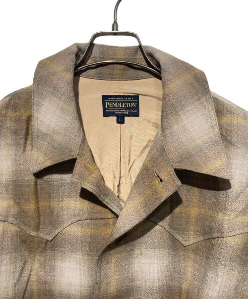 PENDLETON（ペンドルトン）PENDLETON (ペンドルトン) M TO R (ムウトアール) CHECK BLOUSON ベージュ サイズ:Ｌの古着・服飾アイテム