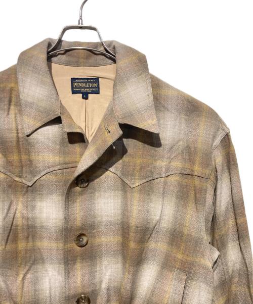 PENDLETON（ペンドルトン）PENDLETON (ペンドルトン) M TO R (ムウトアール) CHECK BLOUSON ベージュ サイズ:Ｌの古着・服飾アイテム