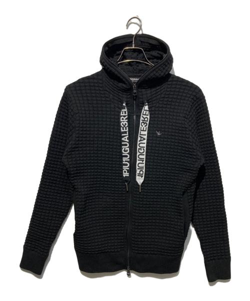 1PIU1UGUALE3 RELAX（ウノピゥウノウグァーレトレ リラックス）1piu1uguale3 relax (ウノピゥウノウグァーレトレ リラックス) ニットジップパーカー ブラック サイズ:Sの古着・服飾アイテム