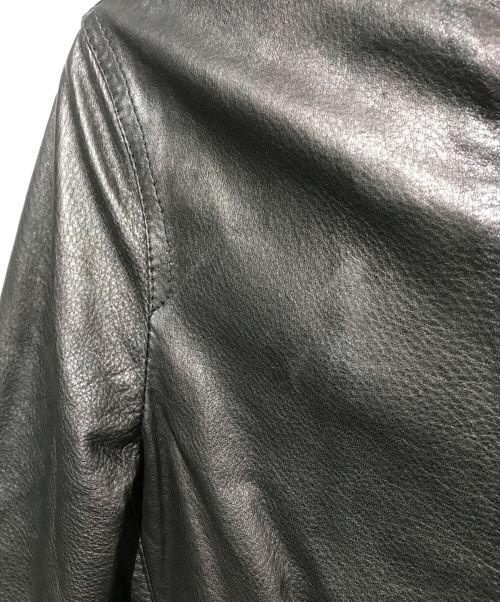EMMETI（エンメティ）EMMETI (エンメティ) JURI シングルレザージャケット ブラック サイズ:46の古着・服飾アイテム