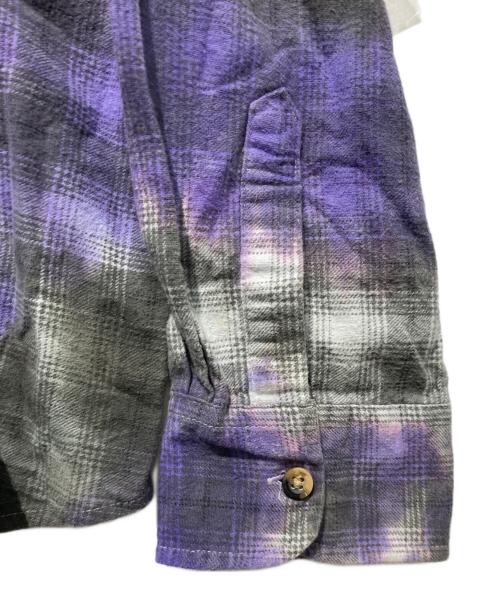 Rebuild by Needles（リビルドバイニードルス）Rebuild by Needles (リビルドバイニードルス) 再構築リメイクネルシャツ パープル サイズ:不明の古着・服飾アイテム