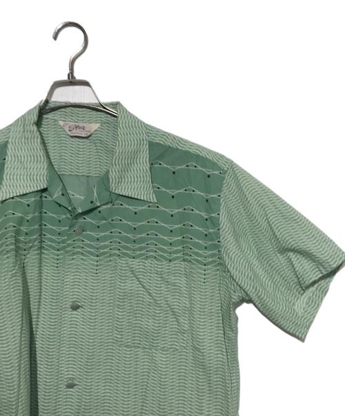 Star OF HOLLYWOOD（スターオブハリウッド）Star OF HOLLYWOOD (スターオブハリウッド) COTTON TYPEWRITER OPEN SHIRT グリーン サイズ:Lの古着・服飾アイテム