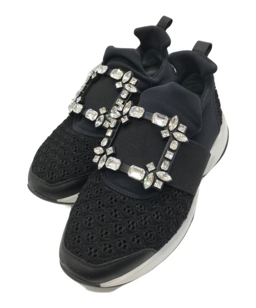 Roger Vivier（ロジェ ヴィヴィエ）Roger Vivier (ロジェ ヴィヴィエ) クリスタルヴィヴラン スニーカー ブラック×ホワイト サイズ:35 1/2の古着・服飾アイテム