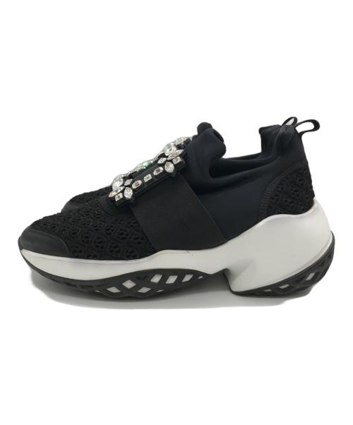 Roger Vivier（ロジェ ヴィヴィエ）Roger Vivier (ロジェ ヴィヴィエ) クリスタルヴィヴラン スニーカー ブラック×ホワイト サイズ:35 1/2の古着・服飾アイテム