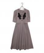 HER LIP TOハーリップトゥ）の古着「Lace Motif Twill Long Dress」｜ピンク