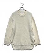 ELLAエラ）の古着「ラウンドミドルゲージニット」｜ホワイト