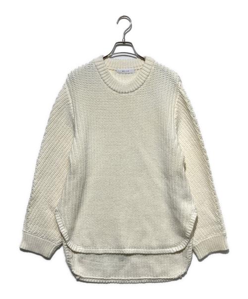 ELLA（エラ）ELLA (エラ) ラウンドミドルゲージニット ホワイト サイズ:Freeの古着・服飾アイテム