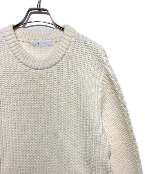 ELLA（エラ）ELLA (エラ) ラウンドミドルゲージニット ホワイト サイズ:Freeの古着・服飾アイテム