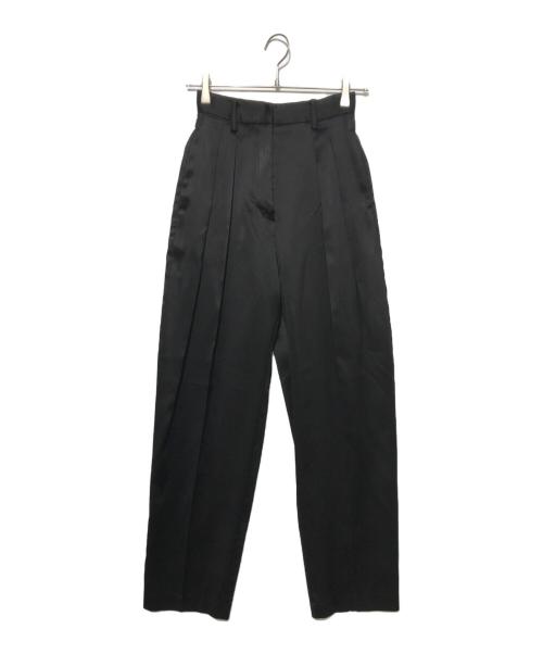 CLANE（クラネ）CLANE (クラネ) BRIGHT TWILL IN TUCK PANTS ブラック 未使用品の古着・服飾アイテム