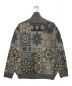 BEAMS (ビームス) Zip Cardigan Double Jacquard Patchwork Like Pattern グレー サイズ:XL：12000円
