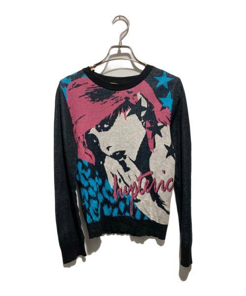 hysterics（ヒステリックス）hysterics (ヒステリックス) NEW WAVEジャカードショート丈 プルオーバー ブラック×ピンク サイズ:FREEの古着・服飾アイテム