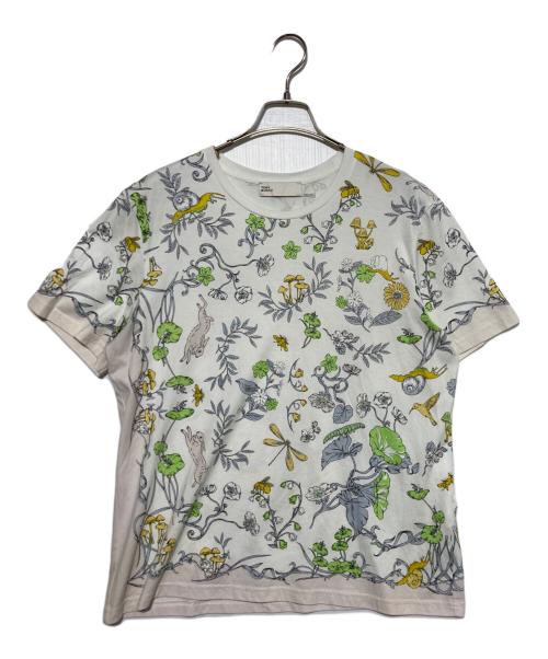 TORY BURCH（トリーバーチ）TORY BURCH (トリーバーチ) 総柄Tシャツ ホワイト×グリーン サイズ:Lの古着・服飾アイテム