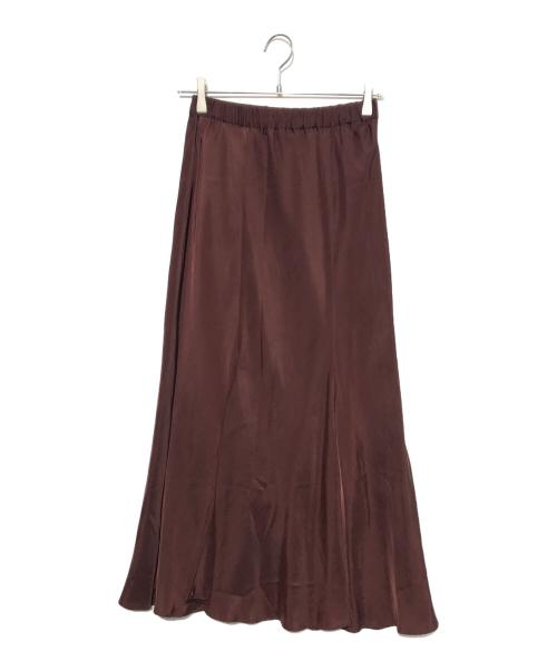 1er Arrondissement（プルミエ アロンディスモン）1er Arrondissement (プルミエ アロンディスモン) キュプラ フィブリル マーメイド ロング スカート ボルドー サイズ:36の古着・服飾アイテム