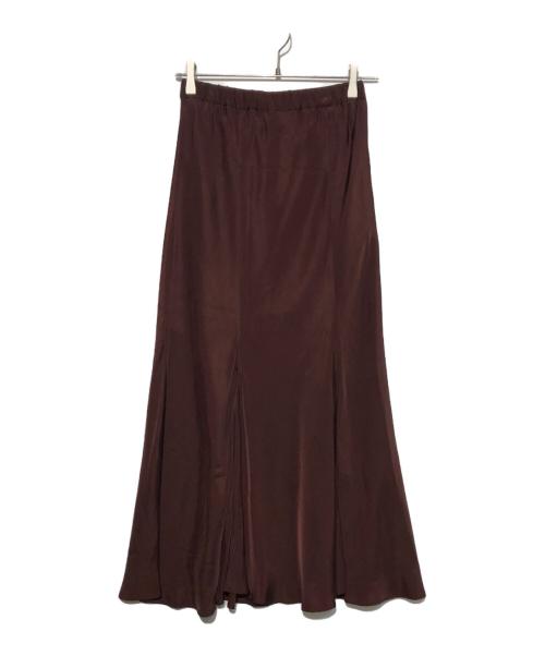 1er Arrondissement（プルミエ アロンディスモン）1er Arrondissement (プルミエ アロンディスモン) キュプラ フィブリル マーメイド ロング スカート ボルドー サイズ:36の古着・服飾アイテム