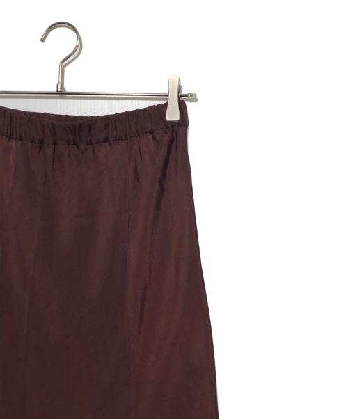 1er Arrondissement（プルミエ アロンディスモン）1er Arrondissement (プルミエ アロンディスモン) キュプラ フィブリル マーメイド ロング スカート ボルドー サイズ:36の古着・服飾アイテム