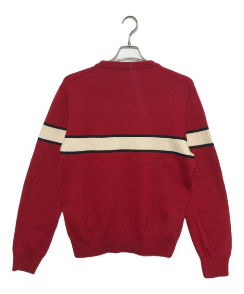 DOLCE & GABBANA（ドルチェ＆ガッバーナ）DOLCE & GABBANA (ドルチェ＆ガッバーナ) ワッペンラインニット レッド サイズ:50の古着・服飾アイテム