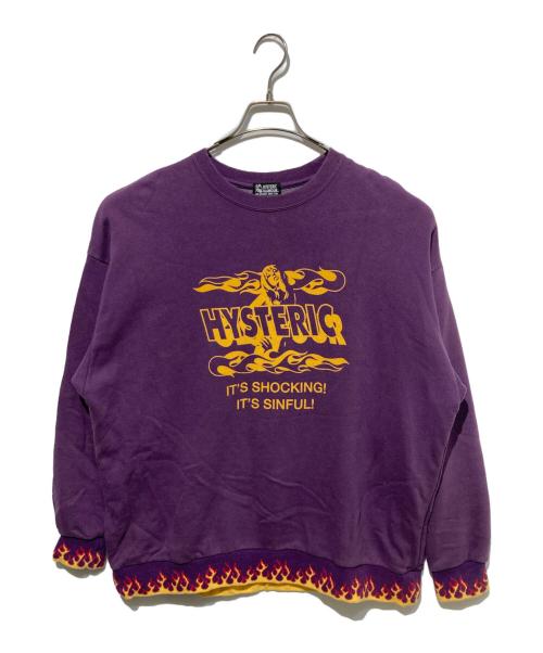 Hysteric Glamour（ヒステリックグラマー）Hysteric Glamour (ヒステリックグラマー) FLARE WOMAN  オーバーサイズスウェット パープル サイズ:Freeの古着・服飾アイテム