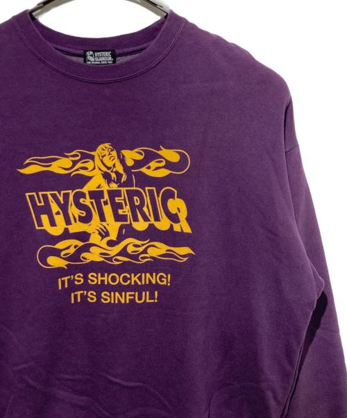 Hysteric Glamour（ヒステリックグラマー）Hysteric Glamour (ヒステリックグラマー) FLARE WOMAN  オーバーサイズスウェット パープル サイズ:Freeの古着・服飾アイテム