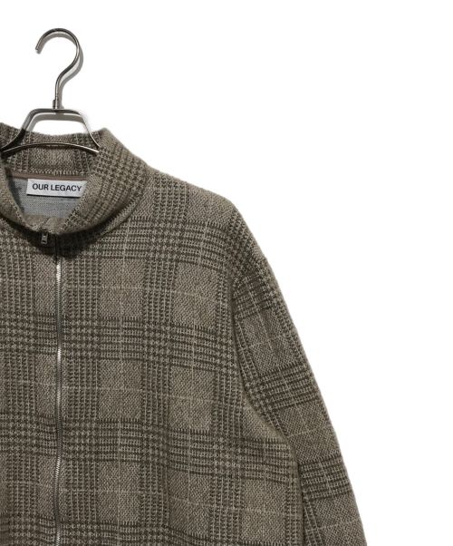 OUR LEGACY（アワーレガシー）OUR LEGACY (アワーレガシー) SHRUNKEN FULLZIP POLO Beige Hound Check ブラウン サイズ:54の古着・服飾アイテム