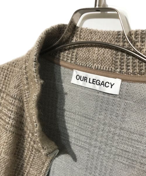 OUR LEGACY（アワーレガシー）OUR LEGACY (アワーレガシー) SHRUNKEN FULLZIP POLO Beige Hound Check ブラウン サイズ:54の古着・服飾アイテム